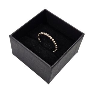 Pandora Sterling Silver Beaded Band Ring Size 9